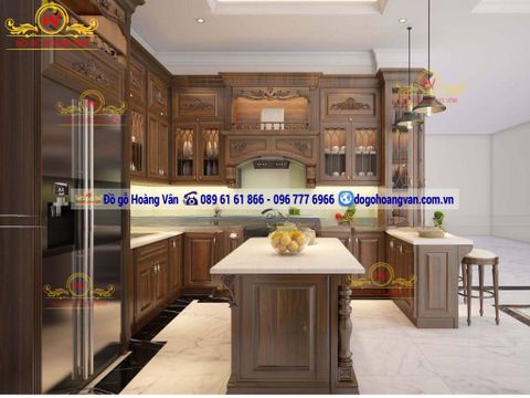 Mẫu Tủ Bếp Đẹp phong cách tân cổ điển  TB31