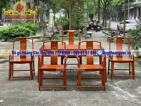 Bộ ghế uống trà gỗ thịt phong cách Nhật Bản BGT28