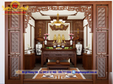 thiết kế phòng thờ gỗ tự nhiên tối ưu không gian- PT73