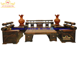 Bộ ghế tời pháo gỗ mun LÀO, bộ ghế gỗ mun hiện đại BG169