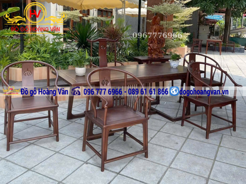 Bộ ghế uống trà gỗ thịt thiết kế theo yêu cầu BGT31