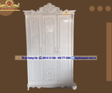 Mẫu Tủ áo 3 buồng 3 cánh tân cổ điển đẹp TA91