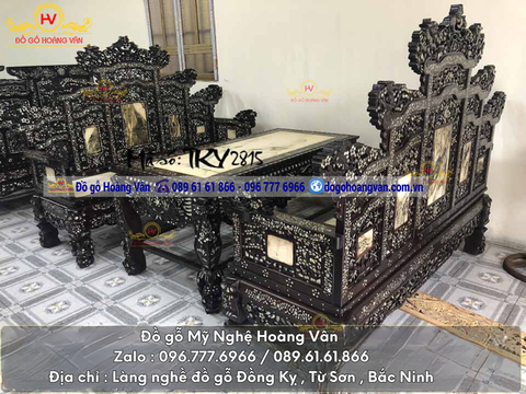 Bộ ghế trường kỷ, tràng kỷ Khảm ốc ĐẸP TK17
