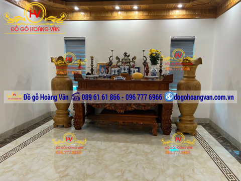 Đôi Lọ Lộc Bình Gỗ Hương đẹp  rát vàng  LB04