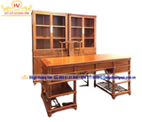 Thiết kế nội thất phòng làm việc gỗ hương đẹp BGĐ81