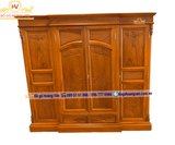 Mẫu tủ áo 3 buồng 4 cánh đục trạm Đẹp TA84