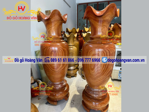 Đôi Lọ Lộc Bình Gỗ tự nhiên LB05