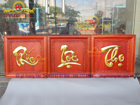 tranh gỗ  Phúc- Lộc- Thọ đẹp  T64