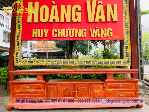 Mẫu kệ tivi mới 2023 gỗ hương đẹp K106