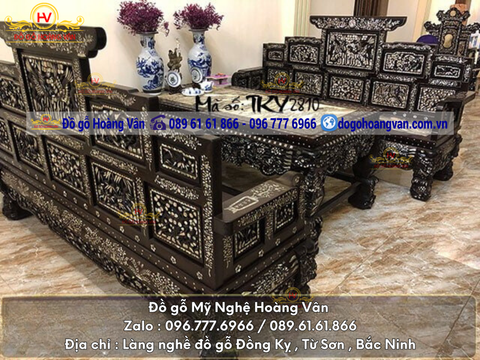 Bộ ghế trường kỷ, tràng kỷ Khảm ốc ĐẸP TK15