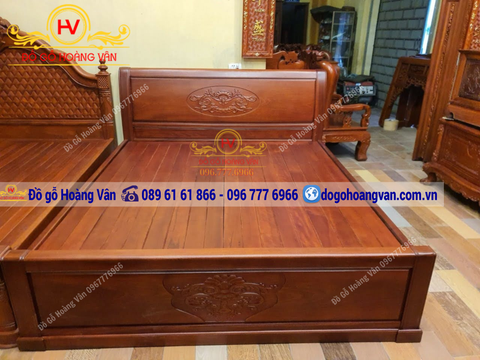 giường ngủ gỗ tự nhiên đồng kỵ sản xuất tại xưởng GN158