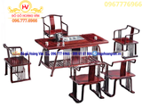 Bộ ghế uống trà gỗ thịt cổ điển  BGT06