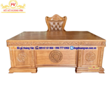 Bàn làm việc gỗ hương kiểu trống đồng đẹp BGĐ77