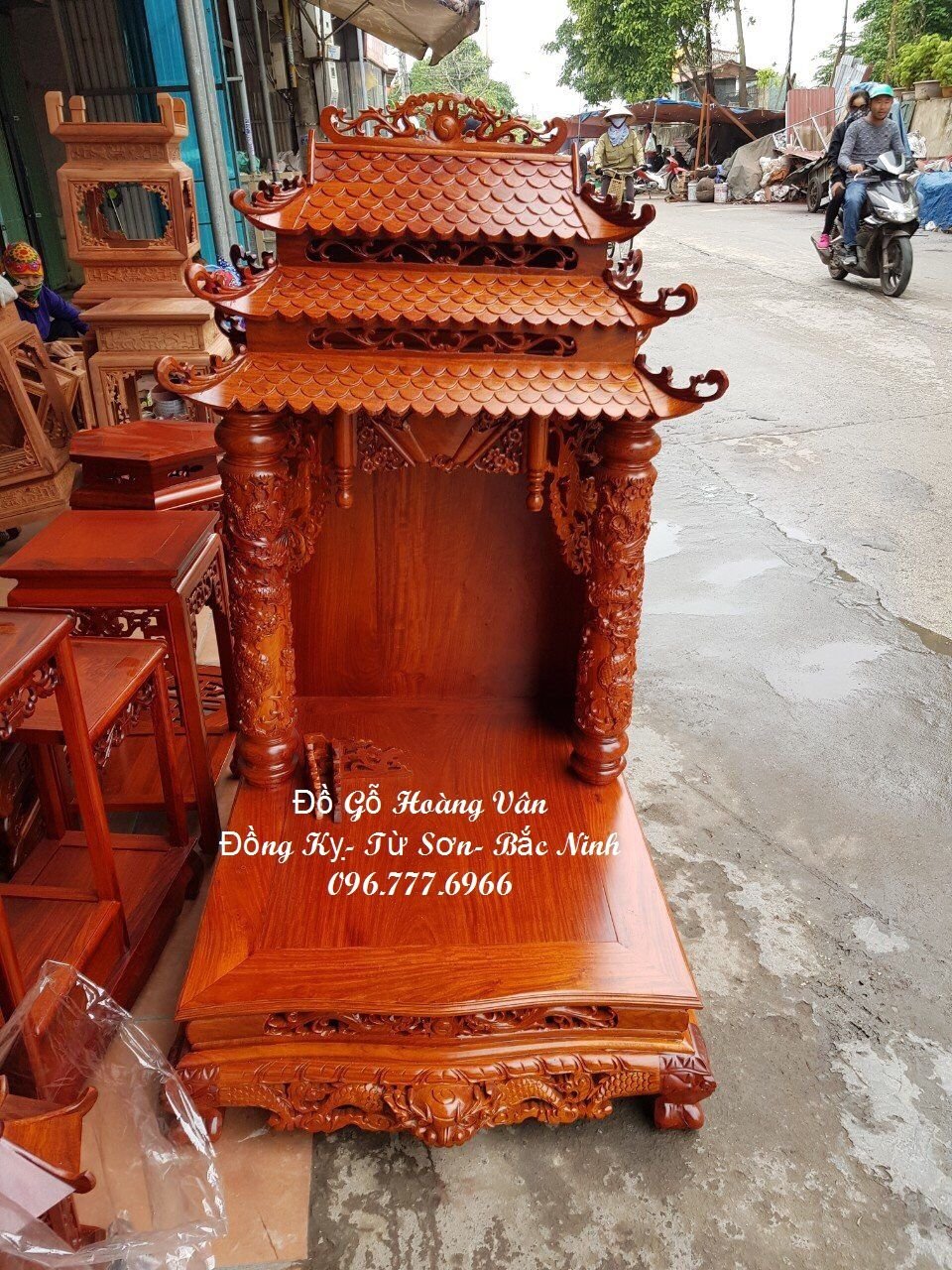 Bàn thờ thần tài, bàn thờ ông địa đẹp BT100 – Đồ gỗ Hoàng Vân