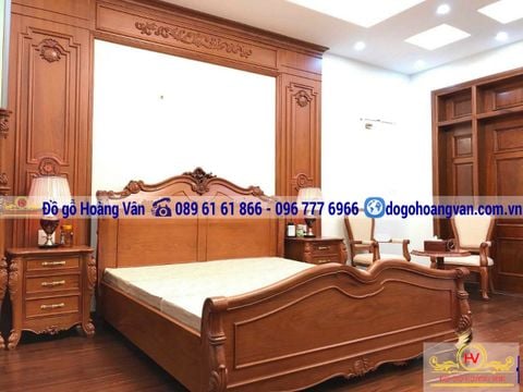 Mẫu Giường ngủ trơn đơn giản gỗ tự nhiên GN82