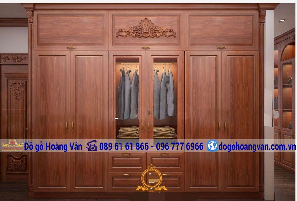 mẫu tủ quần áo 6 buồng