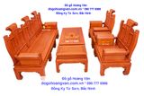 Bàn ghế âu á gỗ Hương, tay hộp chân tay 10 bộ 6 món BG07