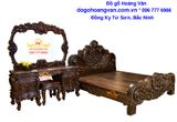 GIƯỜNG NGỦ GỖ MUN Quí Tộc Kiểu Hoa Hồng GN31