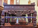 Sập thờ mai điểu đục kênh bong, bàn thờ đục mai BT59