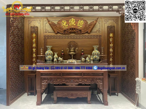 Xưởng sản xuất thi công phòng thờ gỗ tự nhiên cao cấp  - PT85