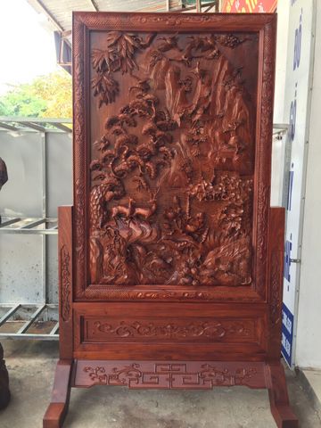 TRANH GỖ ĐỨNG ĐỤC TAY GỖ HƯƠNG ĐẸP T61