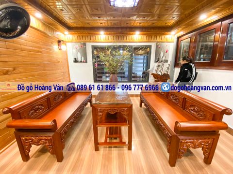 Bộ trường kỷ Gỗ Hương Đẹp TK04