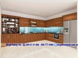 Mẫu Tủ Bếp không gian cực kỳ rộng rãi , có tủ đựng rượu, khung để tu lạnh ... TB9