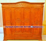 Mẫu tủ quấn áo gỗ hương đẹp TA36