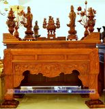 Mẫu ban thờ, án gian chạm hoa sen đọc đáo BT19