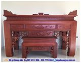 Mẫu ban thờ gia tiên chạm sen đẹp gỗ hương BT14