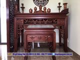 Mẫu ban thờ gia tiên gỗ gụ đơn giản đẹp BT13