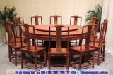 Mẫu bàn ăn tròn đơn giản gỗ hương Đồng Kỵ BA06