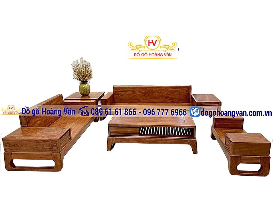 Bộ Bàn Ghế Sofa Gỗ Chữ L Mẫu Đẹp – Giá Rẻ BG153 – Đồ gỗ Hoàng Vân