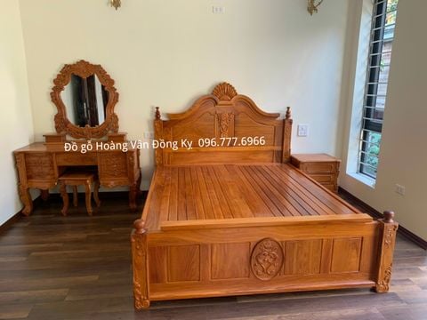 Mẫu giường ngủ đẹp nhất gỗ hương GN90