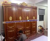 Tủ quần áo tân cổ điển dát vàng TA124