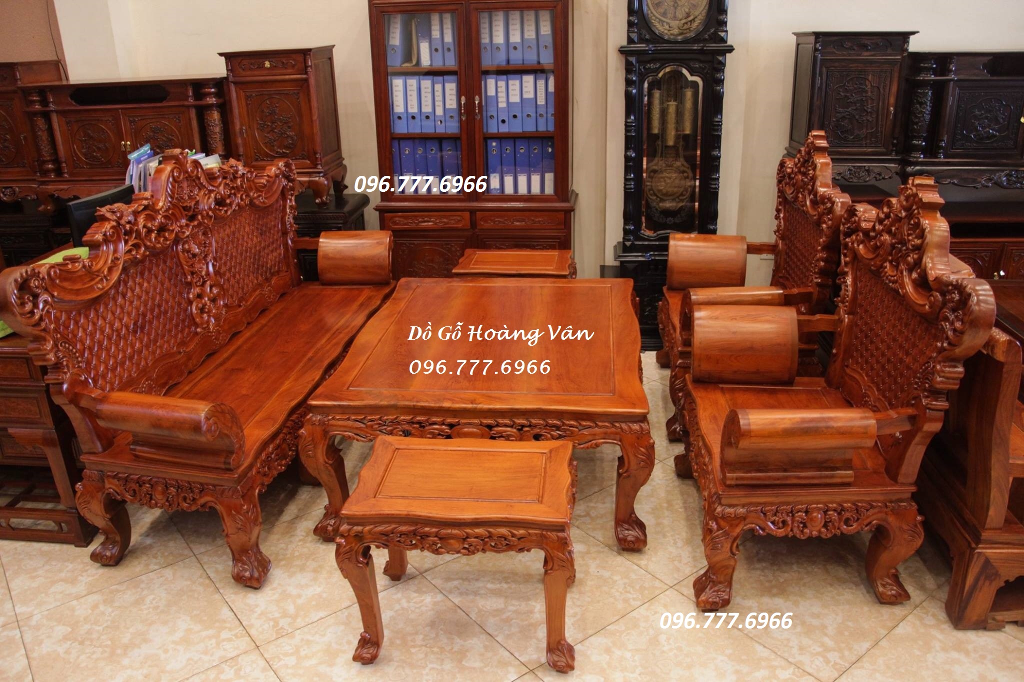 Bộ ghế hoàng gia, ghế tân cổ điển BG754 – Đồ gỗ Hoàng Vân