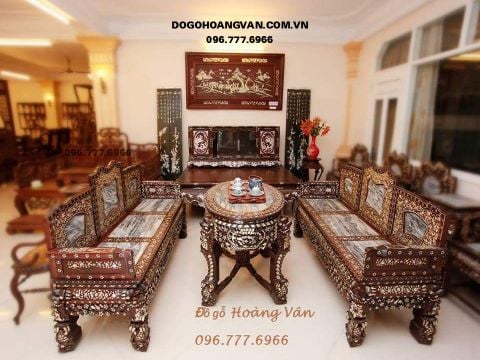 Bộ ghế tràng kỷ ( trường kỷ) khảm trai , khảm ốc TK07