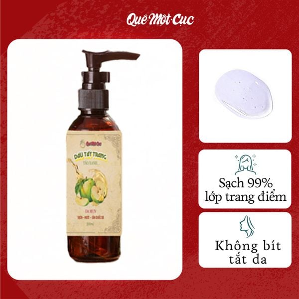  DẦU TẨY TRANG HẠT TÁO CAO CẤP 100ML - HANDMADE QUÊ MỘT CỤC 