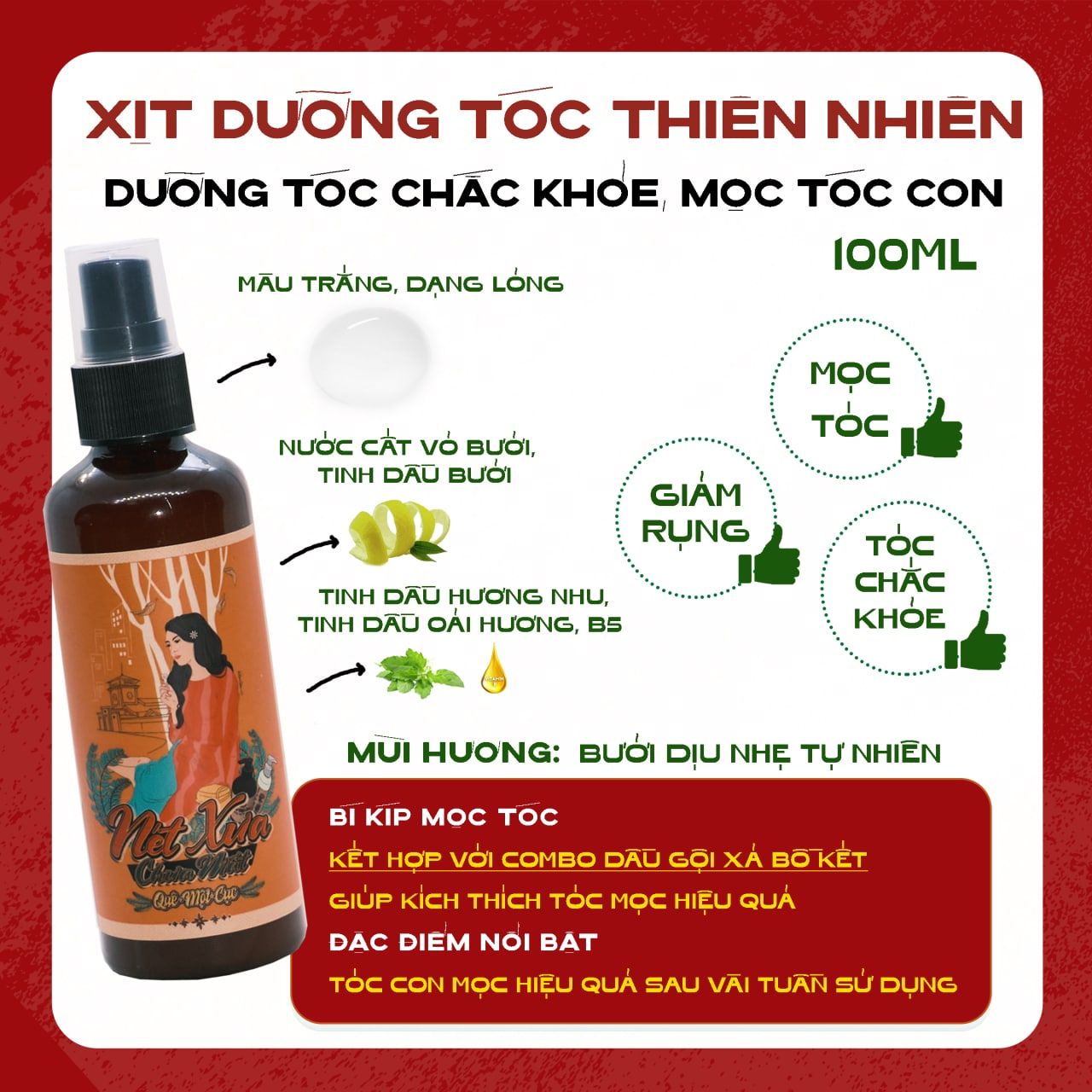  Xịt Dưỡng Tóc Lành - Gardenish Delicate Scent Hair Tonic 100ml 
