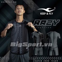 Quần áo bóng đá không logo Keep Fly Razy (đen)