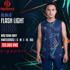 Áo cầu lông nam sát nách Kamito Flash Light màu xanh navy