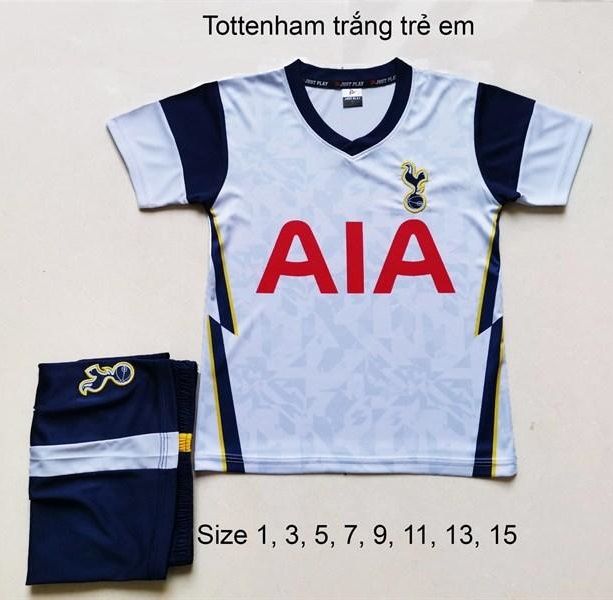 Quần áo bóng đá trẻ em Tottenham màu trắng