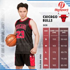 Quần áo bóng rổ Chicago màu đen