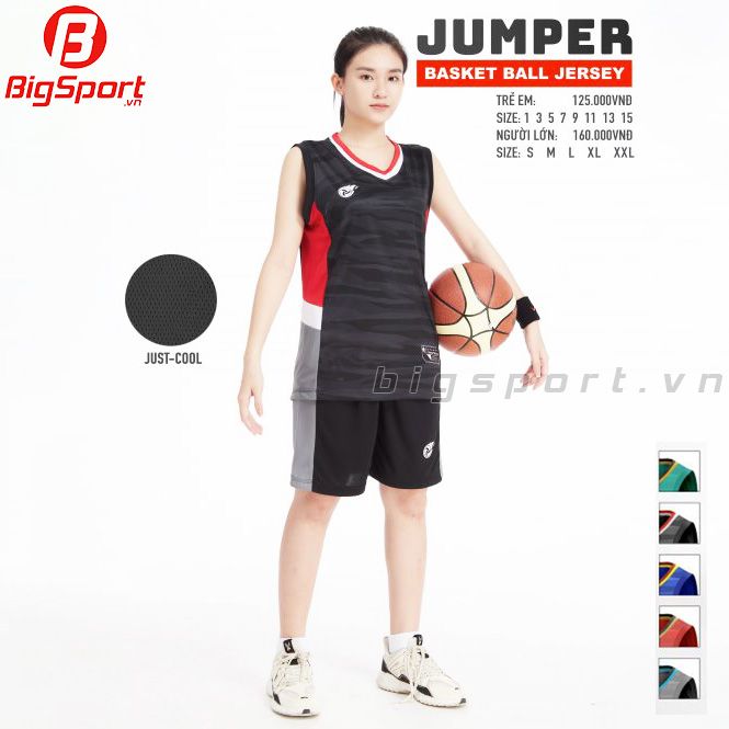 Bộ quần áo bóng rổ Jusplay Jumper màu đen