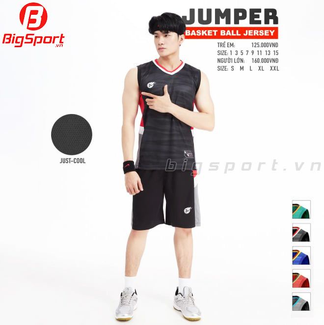 Bộ quần áo bóng rổ Jusplay Jumper màu đen