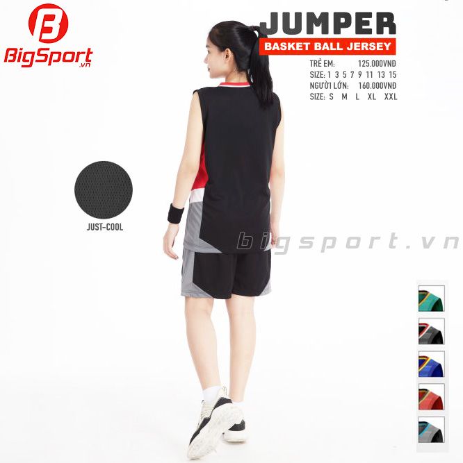 Bộ quần áo bóng rổ Jusplay Jumper màu đen