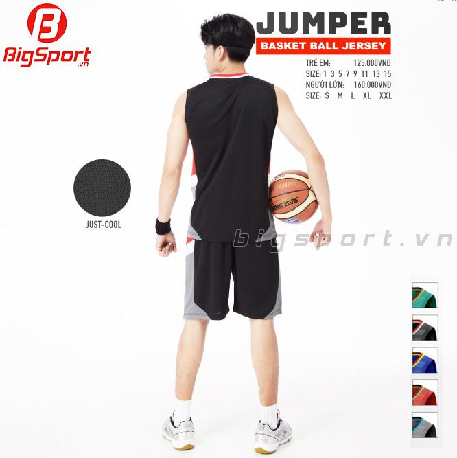 Bộ quần áo bóng rổ Jusplay Jumper màu đen