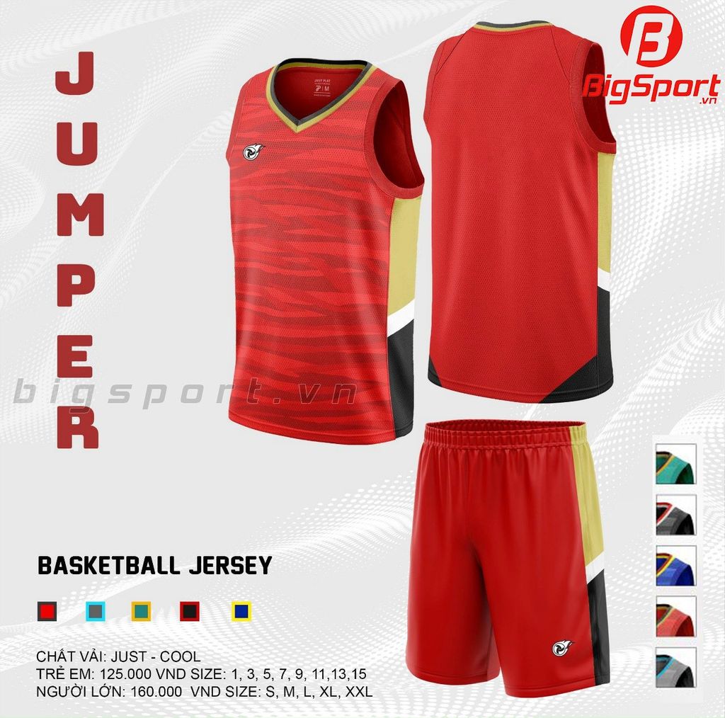 Bộ quần áo bóng rổ Jusplay Jumper màu đỏ