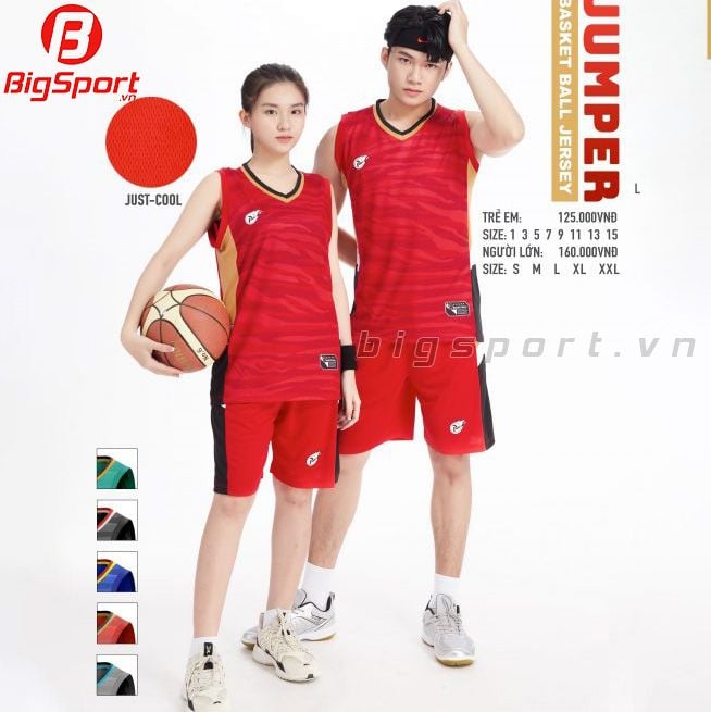 Bộ quần áo bóng rổ Jusplay Jumper màu đỏ