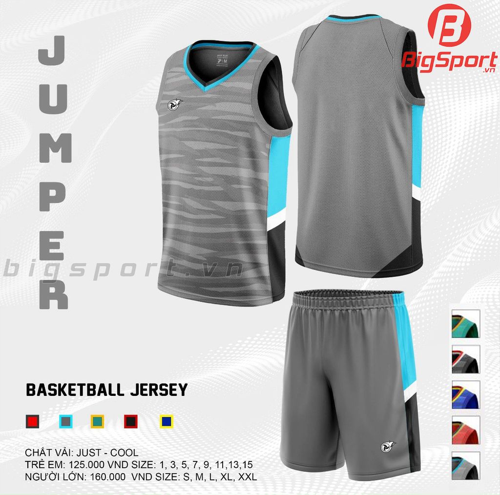 Bộ quần áo bóng rổ Jusplay Jumper màu xám